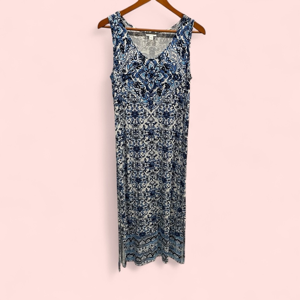 Breezy J. Jill sleeveless maxi dress boho summer flowy beach pool casual coastal